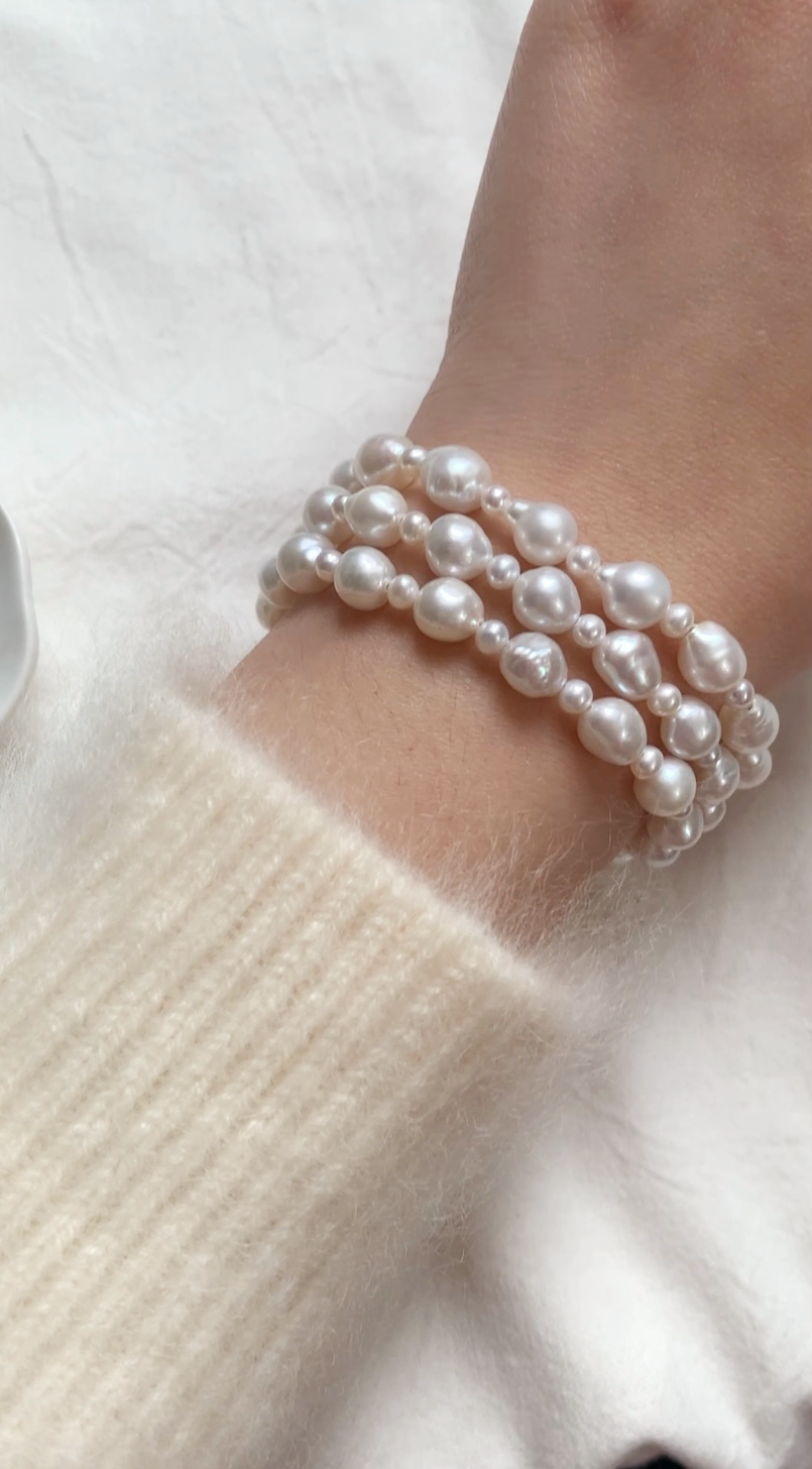 Genuine 6.5-7mm Pearls Elastic Bracelet