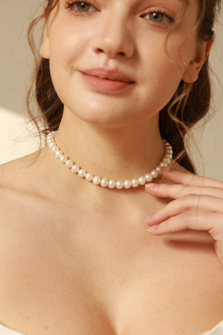 Freshwater Near Round Pearl Choker Necklace