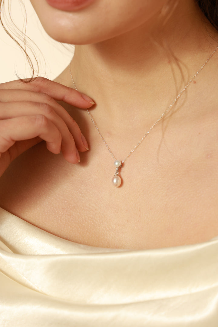 Delphine Genuine Pearl Sterling Silver Bridal Jewelry Set
