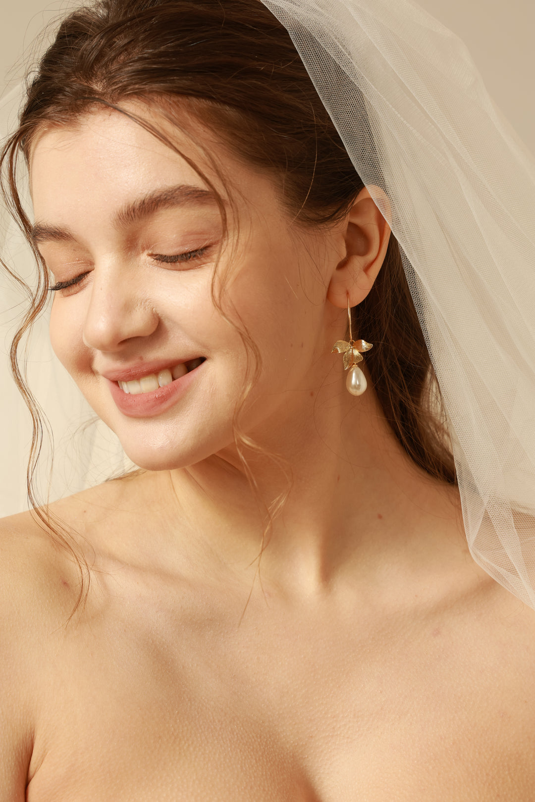 Vintage Floral Gold Filled Hook Drop Earrings