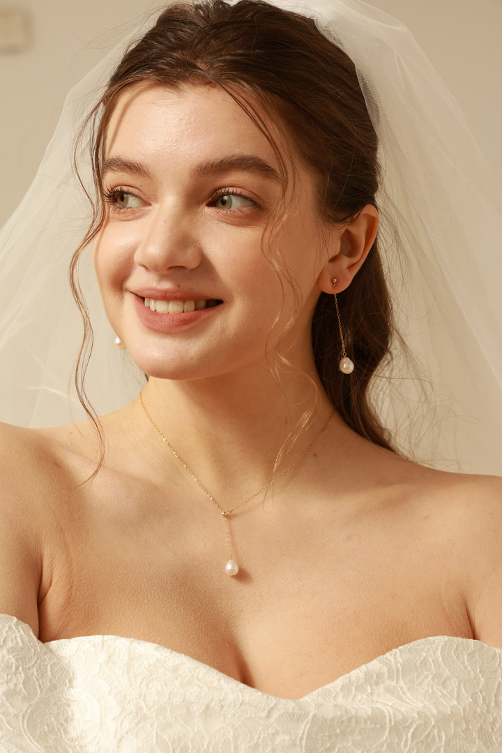 Amélie Teardrop Pearls Gold Filled  Bridal Jewelry Set