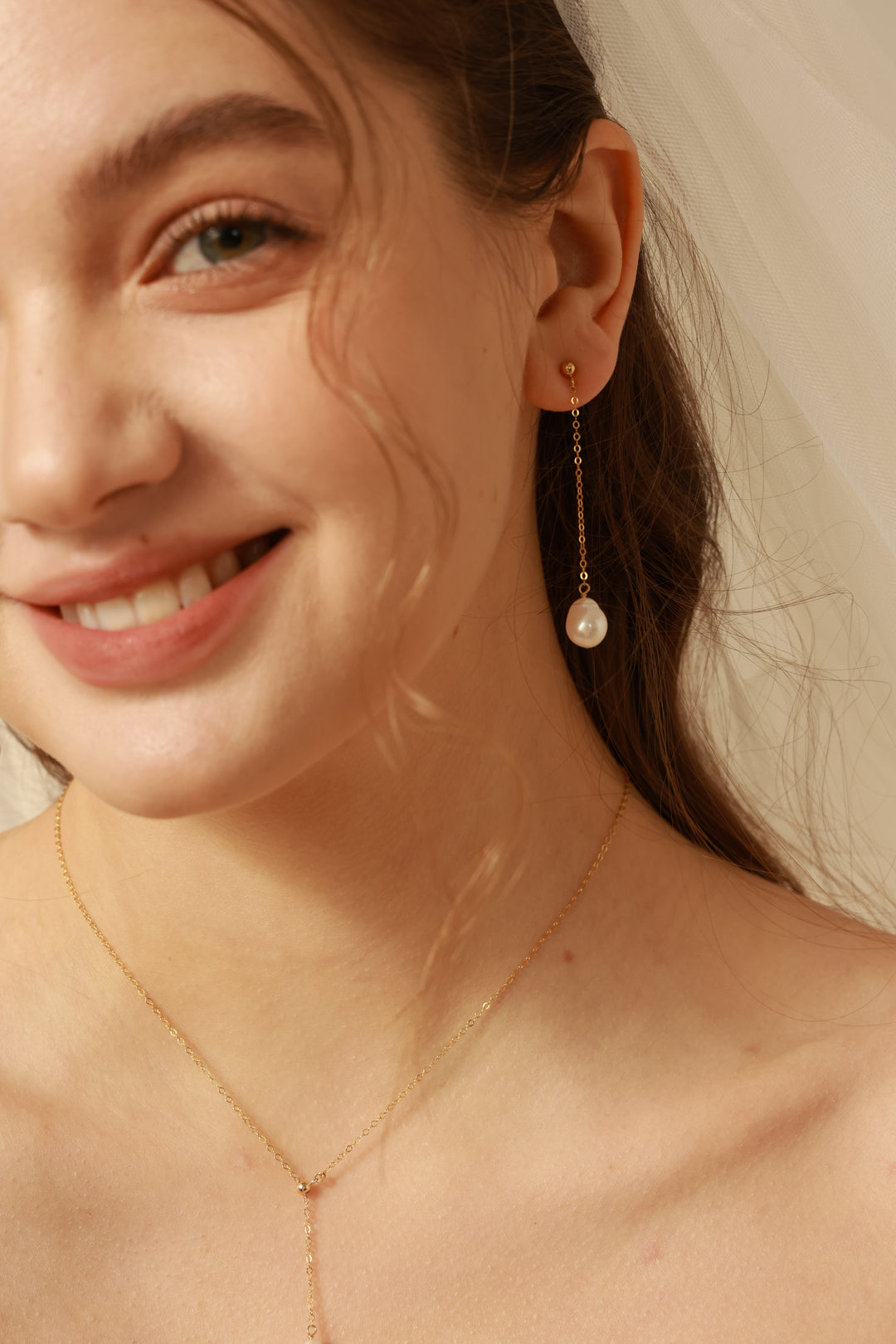 Amélie Teardrop Pearls Gold Filled  Bridal Jewelry Set