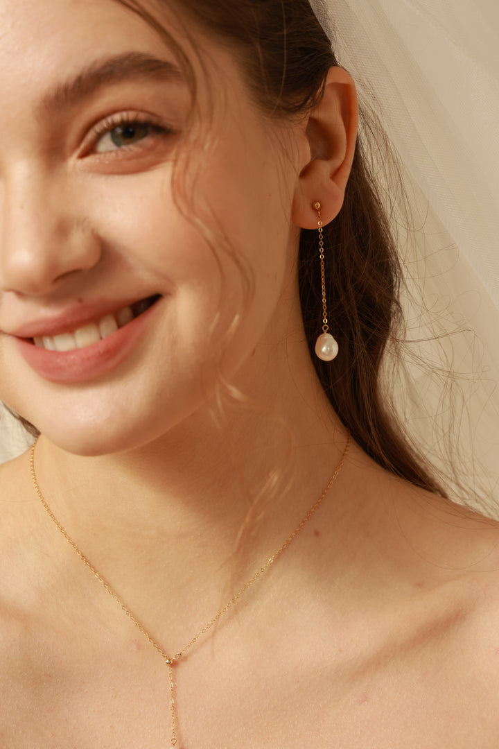 Amélie Teardrop Pearls Gold Filled  Bridal Jewelry Set