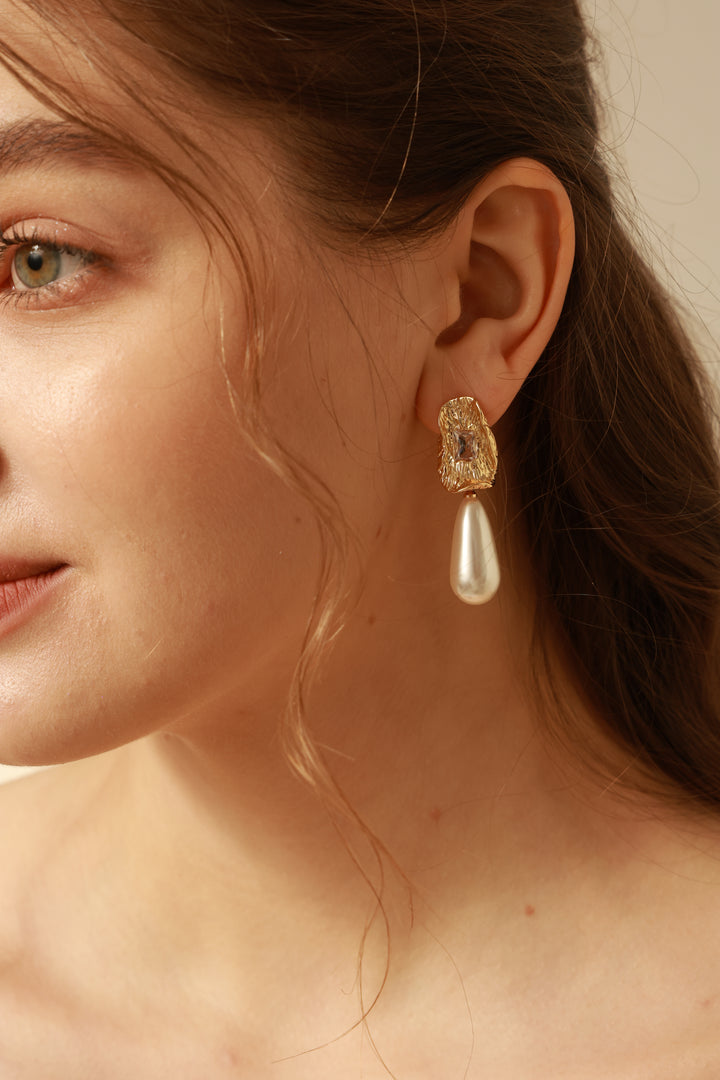 Vintage Style Zircon Pearls Drop Earrings