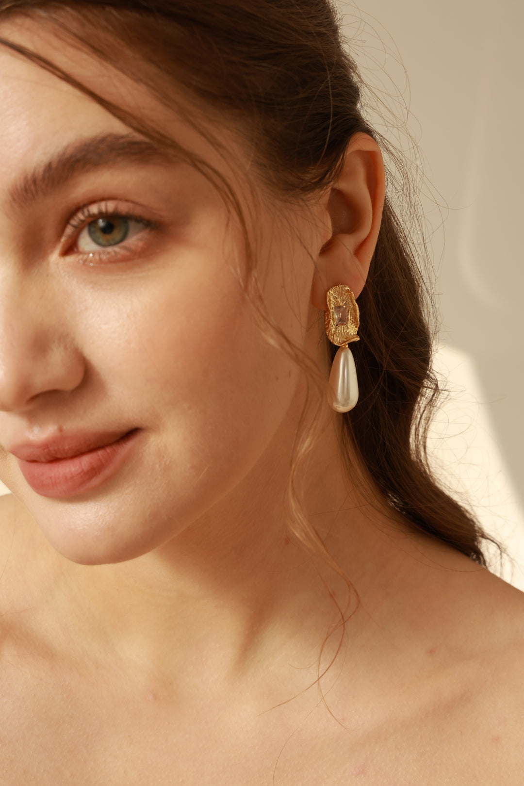 Vintage Style Zircon Pearls Drop Earrings