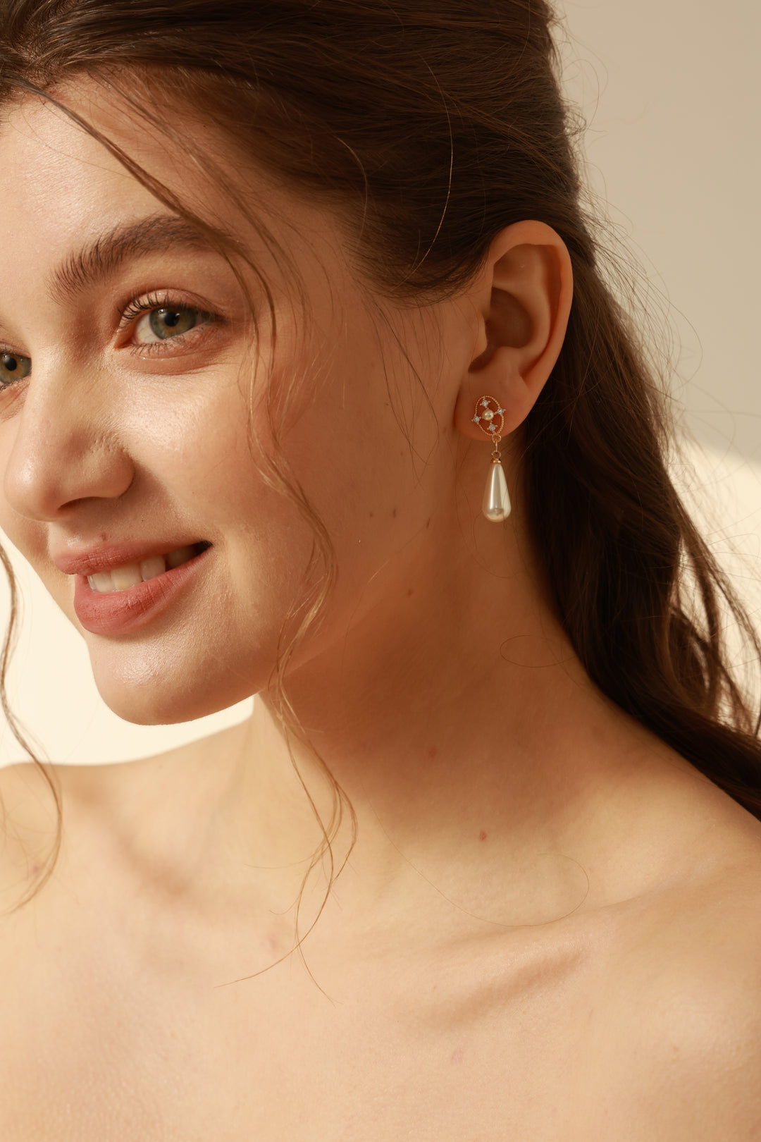 Starlight Vintage Style Teardrop Pearl Bridal Drop Earrings