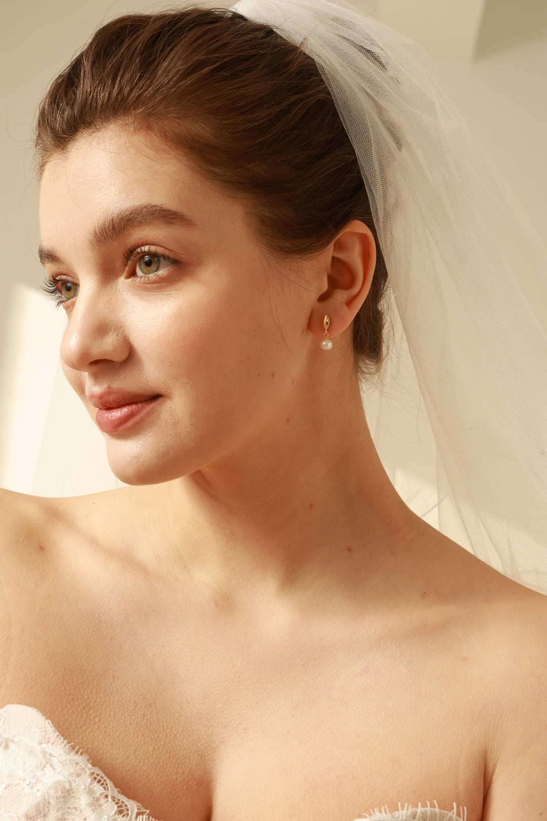 Minimalist Freshwater Pearl Bridesmaids Drop Earrings