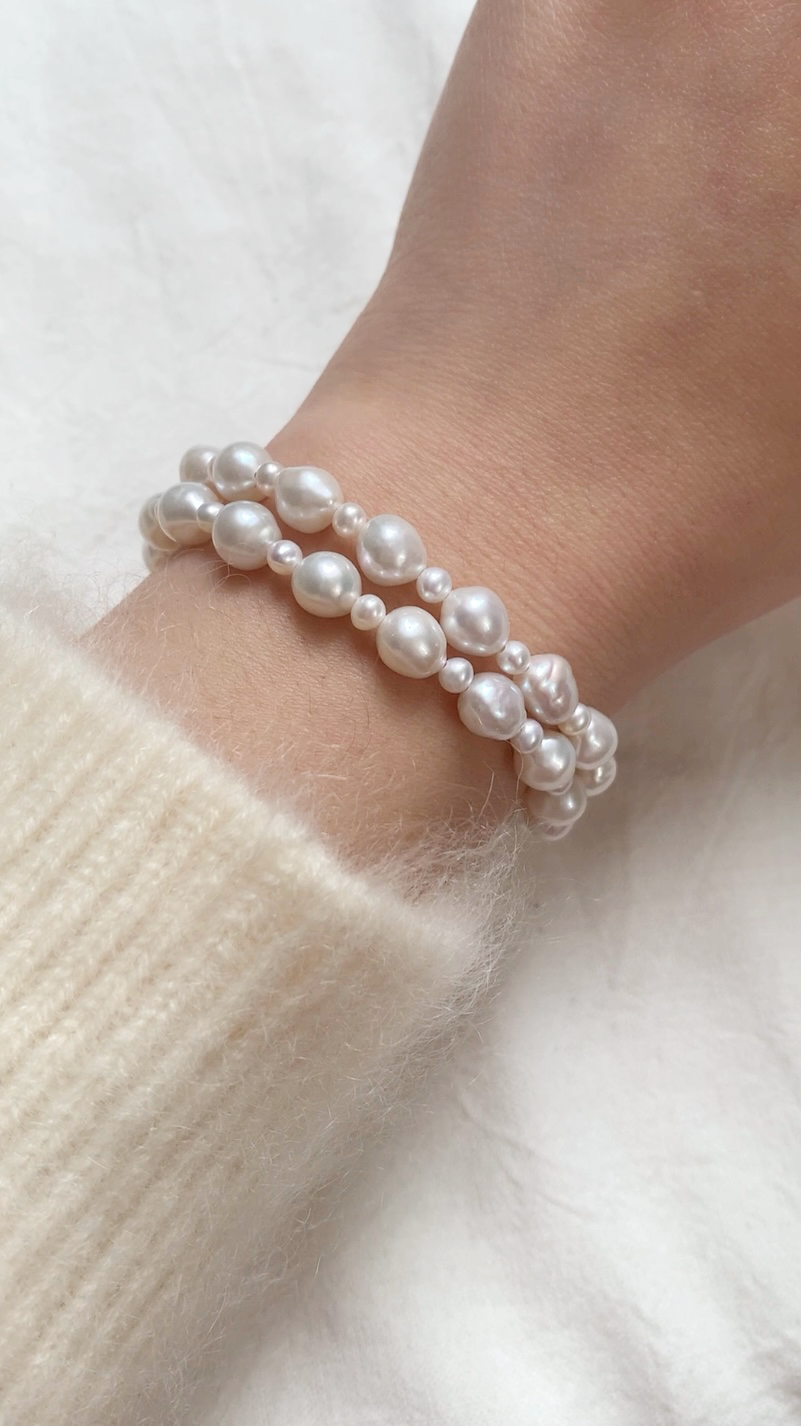 Genuine 6.5-7mm Pearls Elastic Bracelet