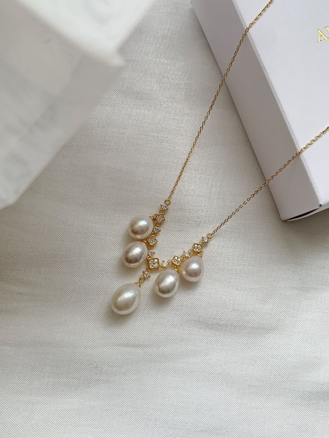 18K Gold Vermeil Freshwater Pearl Necklace for Women