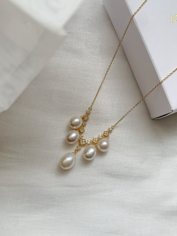 18K Gold Vermeil Freshwater Pearl Necklace for Women