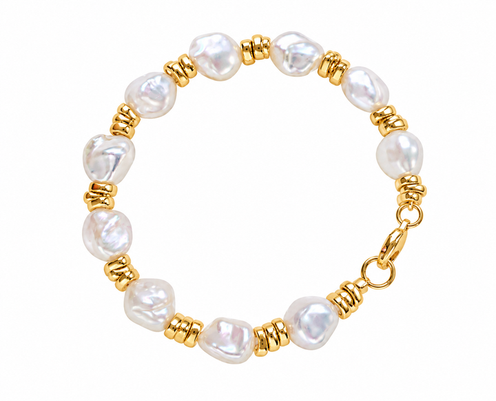 Genuine Baroque Pearls Beaded Bridal Bracelet