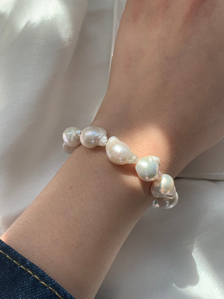 Genuine Large Baroque Pearls Bracelet