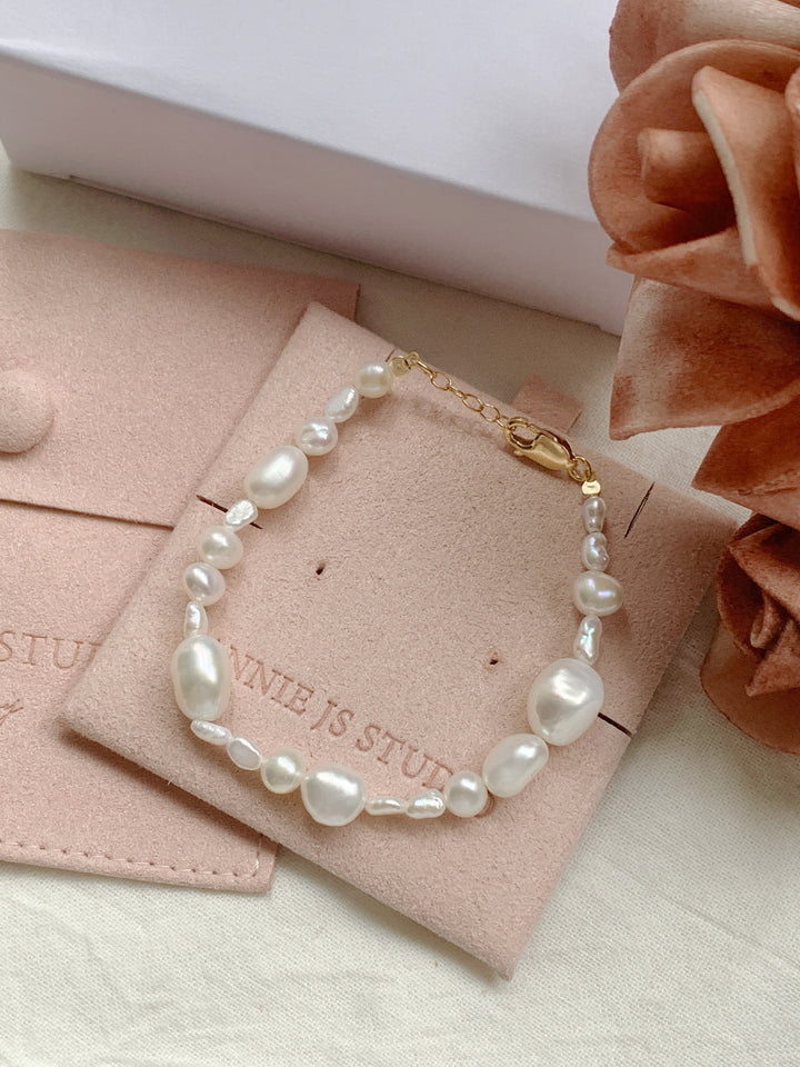 Irregular Baroque Pearl 14K Gold Filled Bracelet