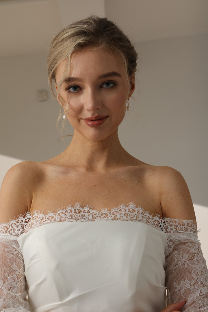 Classic Teardrop Pearl Bridal Earrings Wedding