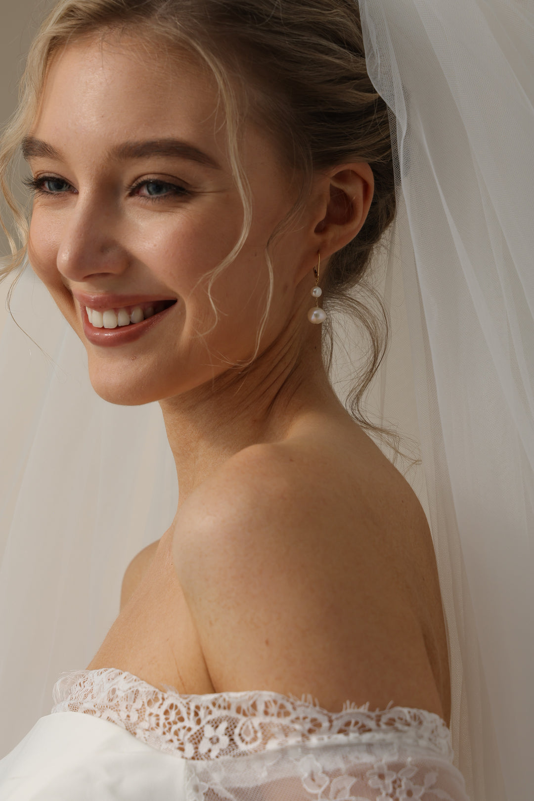 Genuine Baroque Bridal Pearl Drop Earring