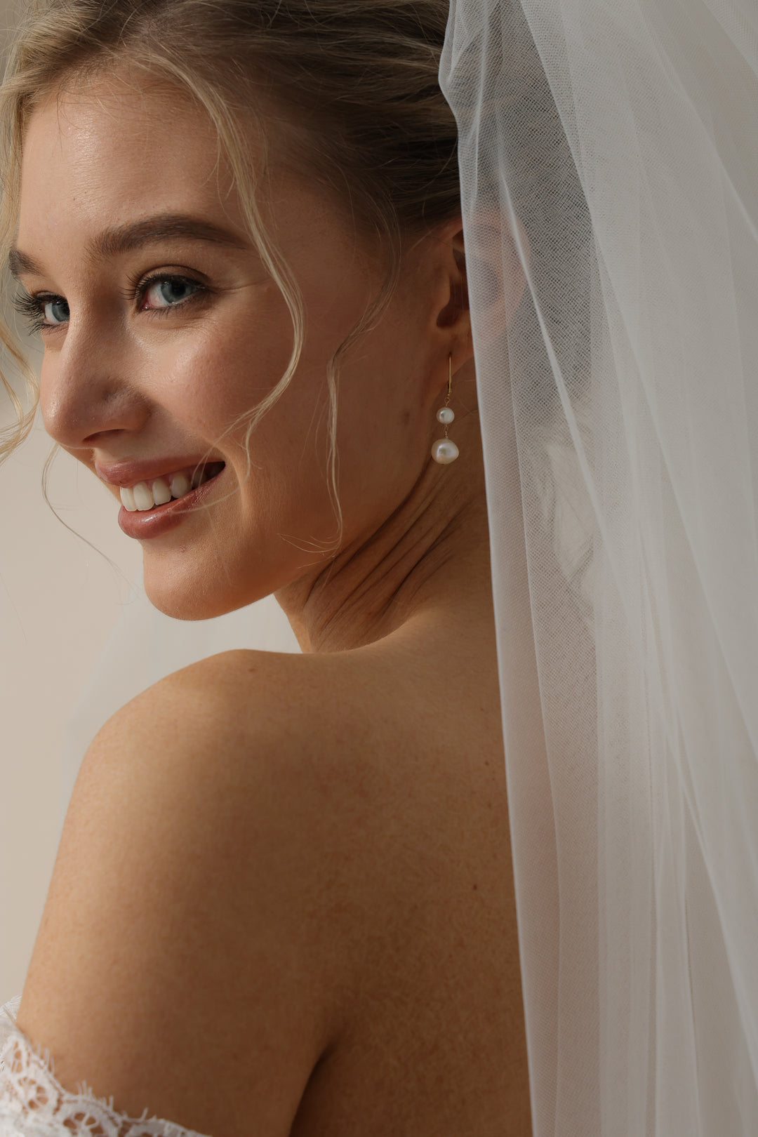 Genuine Baroque Bridal Pearl Drop Earring