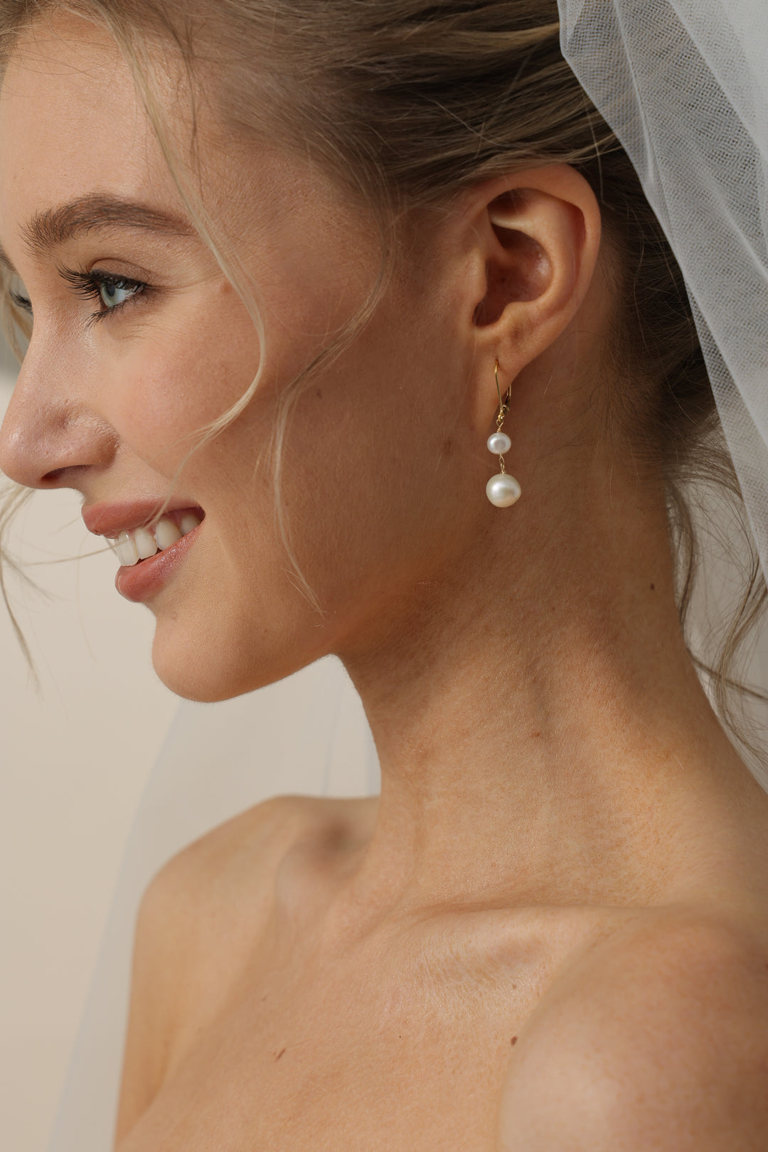 Genuine Baroque Bridal Pearl Drop Earring