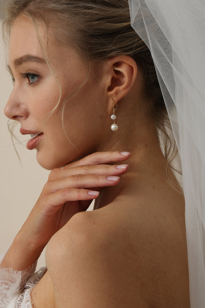 Genuine Baroque Bridal Pearl Drop Earring