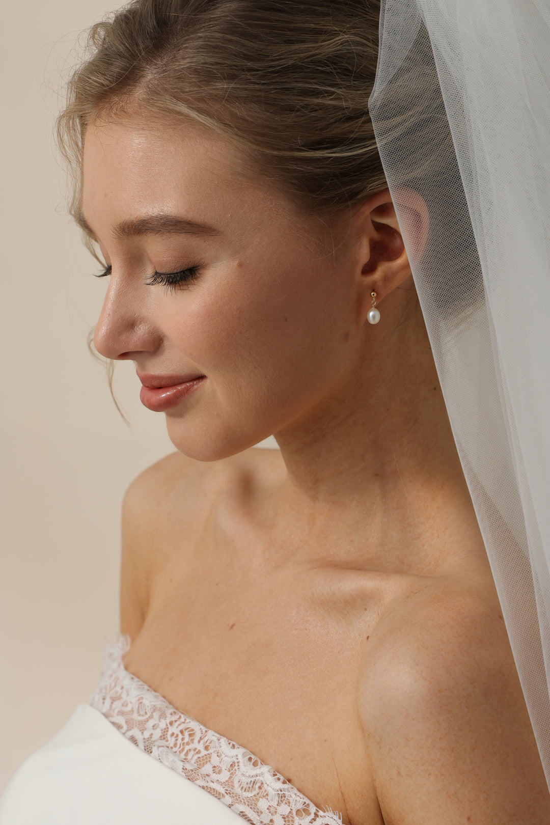 Classic Tiny Rice Pearl Bridesmaids Stud