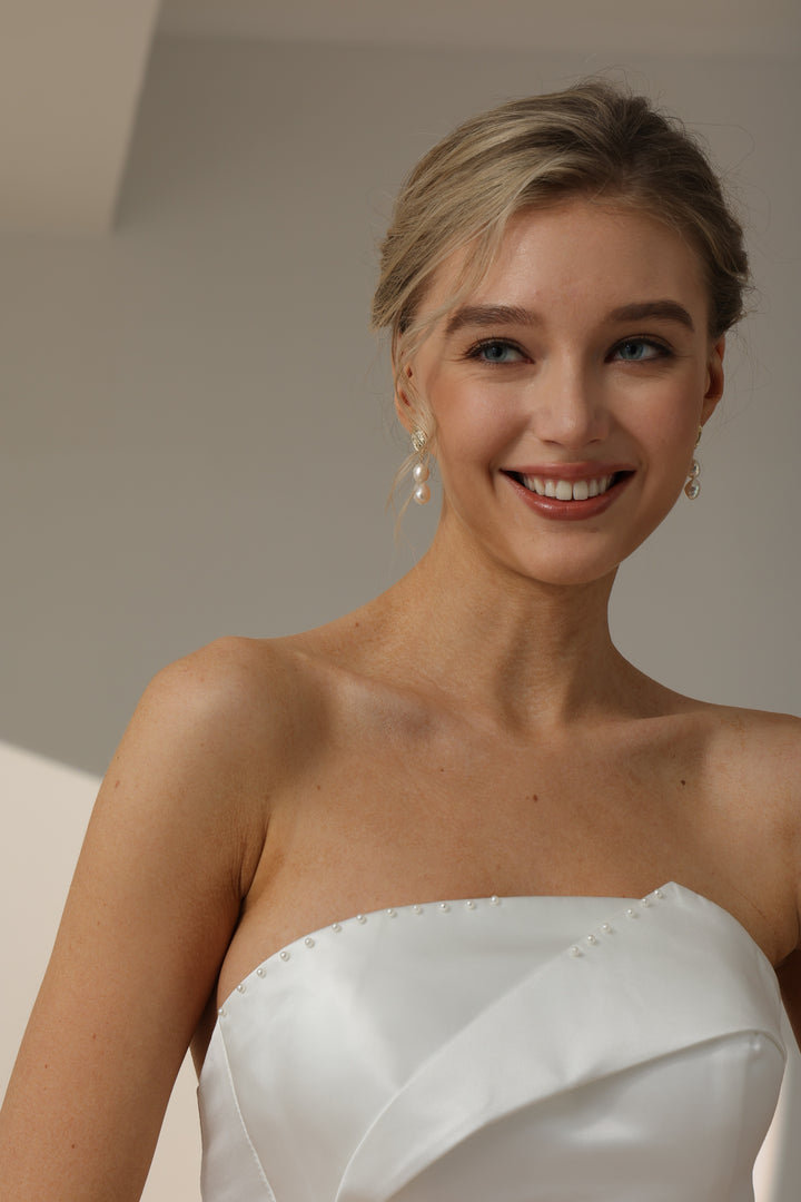 Vintage Baroque Pearl Drop Bridal Earrings