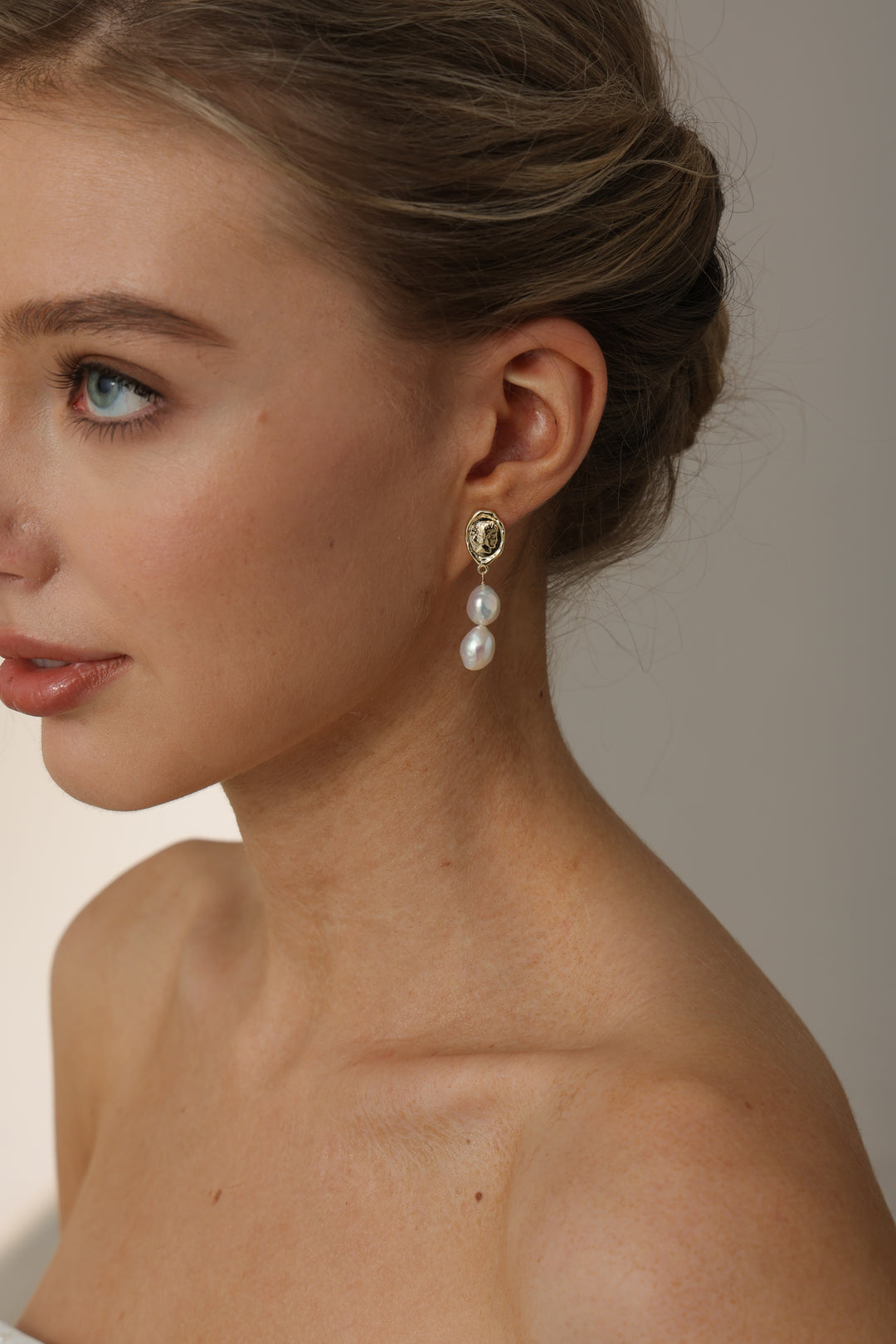 Vintage Baroque Pearl Drop Bridal Earrings