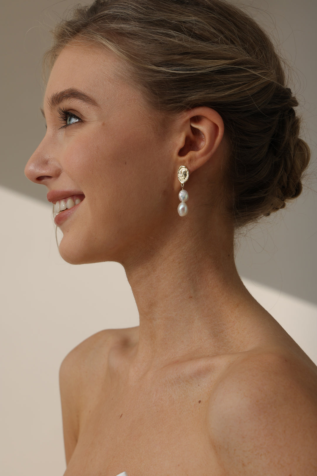 Vintage Baroque Pearl Drop Bridal Earrings