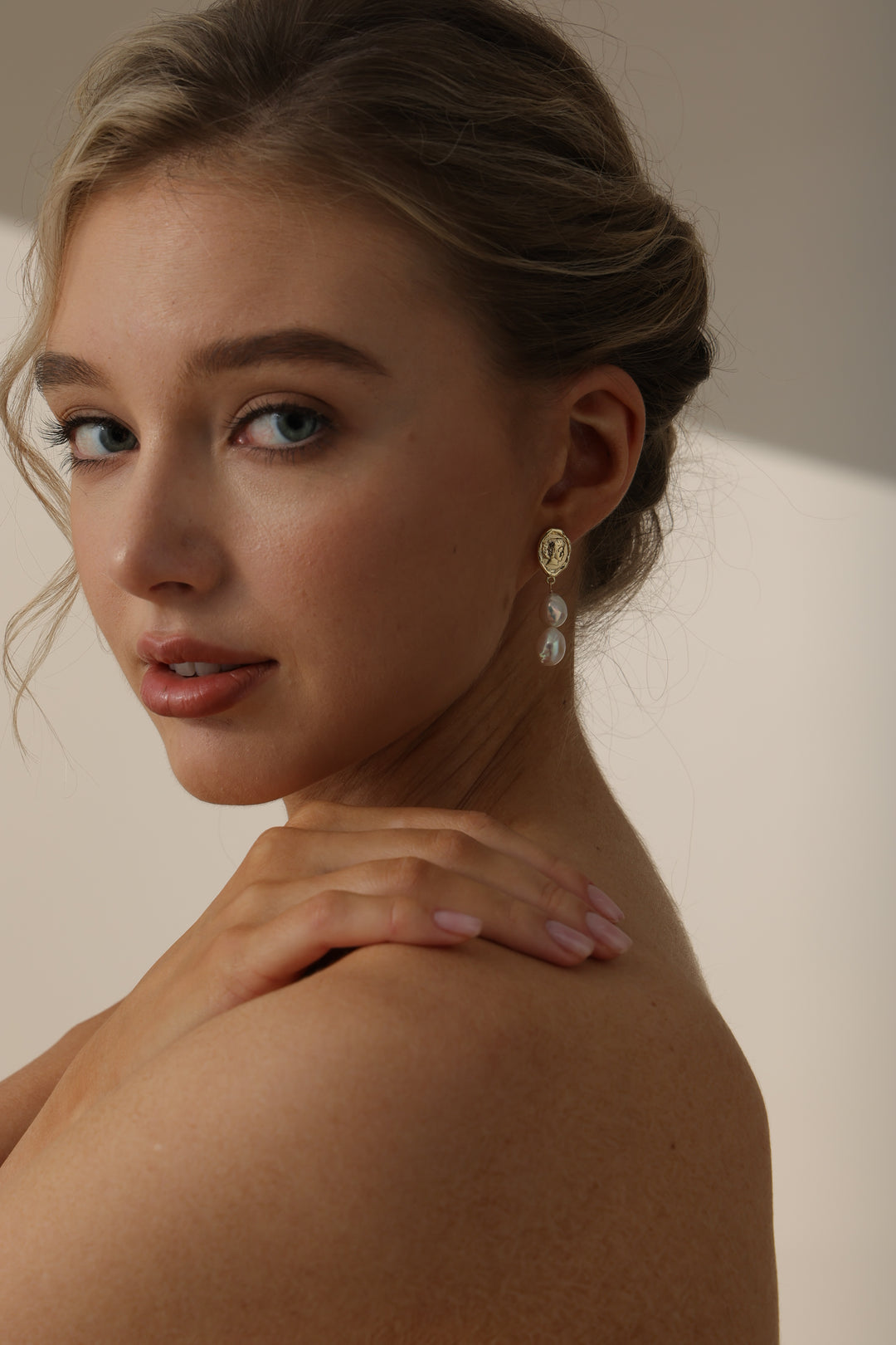 Vintage Baroque Pearl Drop Bridal Earrings