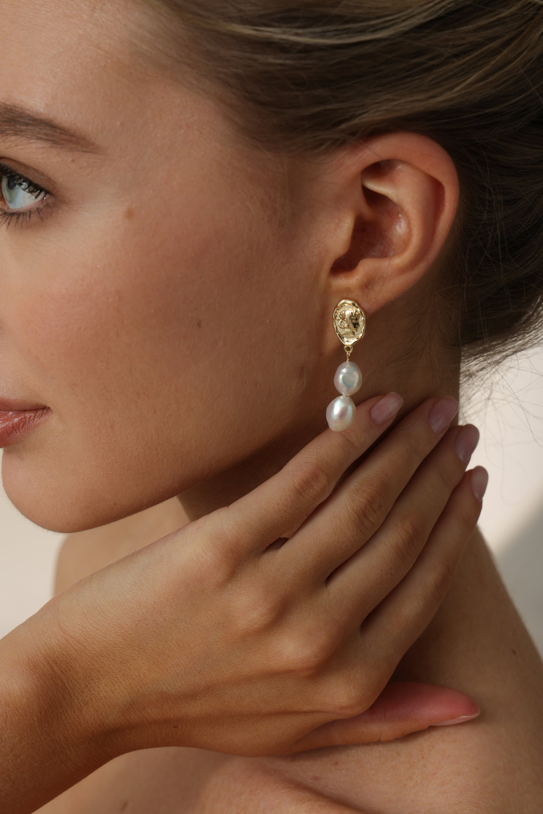 Vintage Baroque Pearl Drop Bridal Earrings