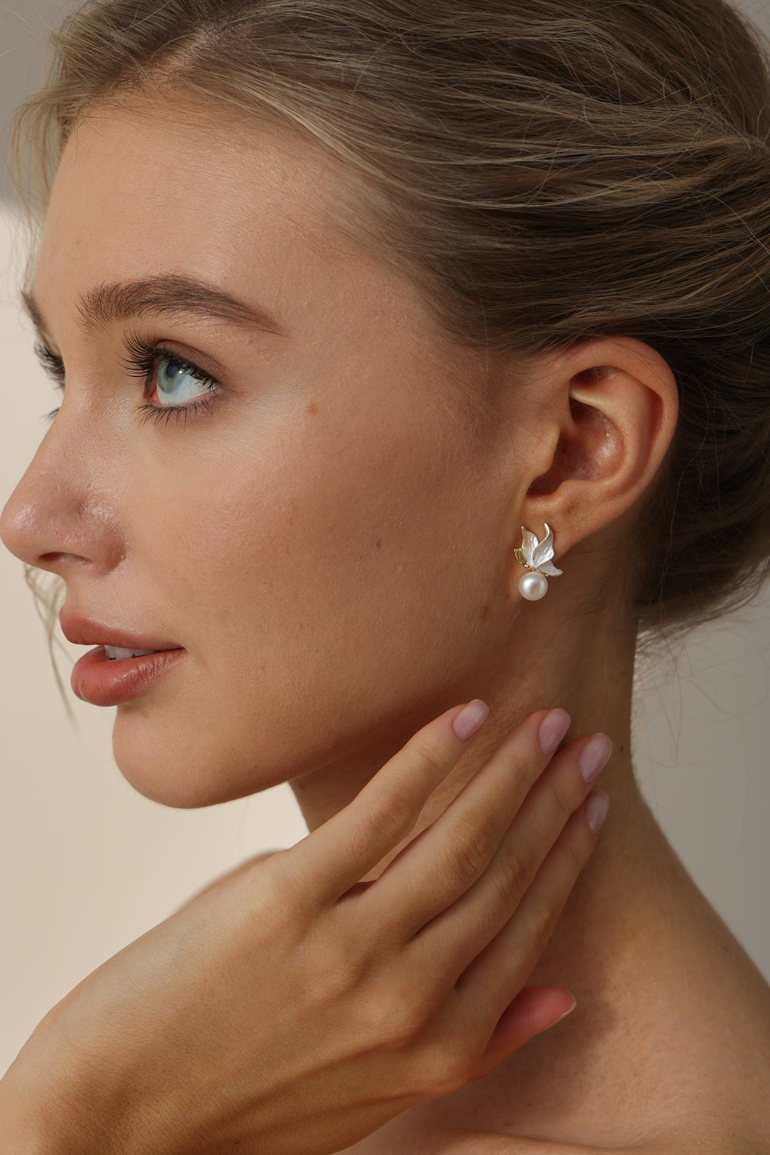 Butterfly Freshwater Pearl Bridesmaids Stud Earrings