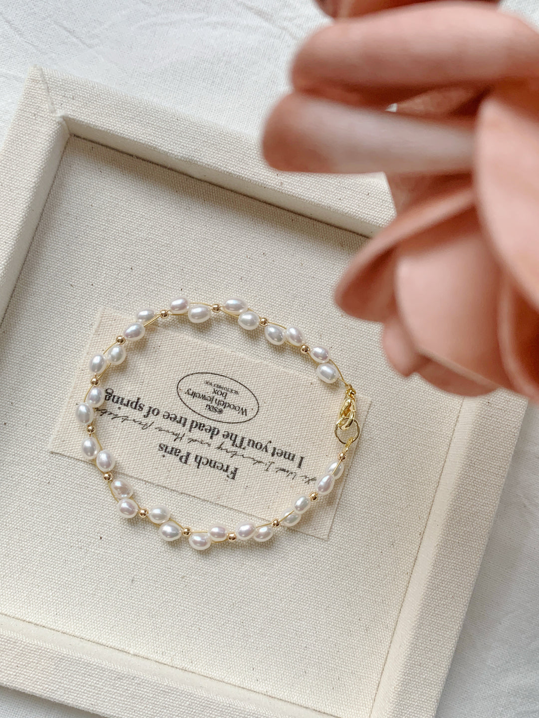 Dainty Rice Pearl Braided Bracelets