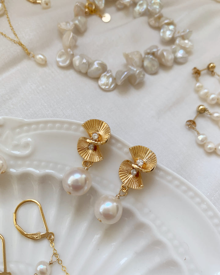 Bridal Pearl Drop Earrings