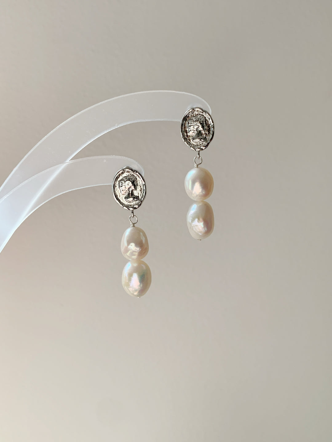 Vintage Baroque Pearl Drop Bridal Earrings