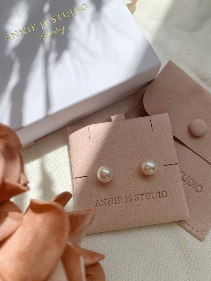 Classic 9-10mm Genuine Pearl Bridesmaids Stud Earrings