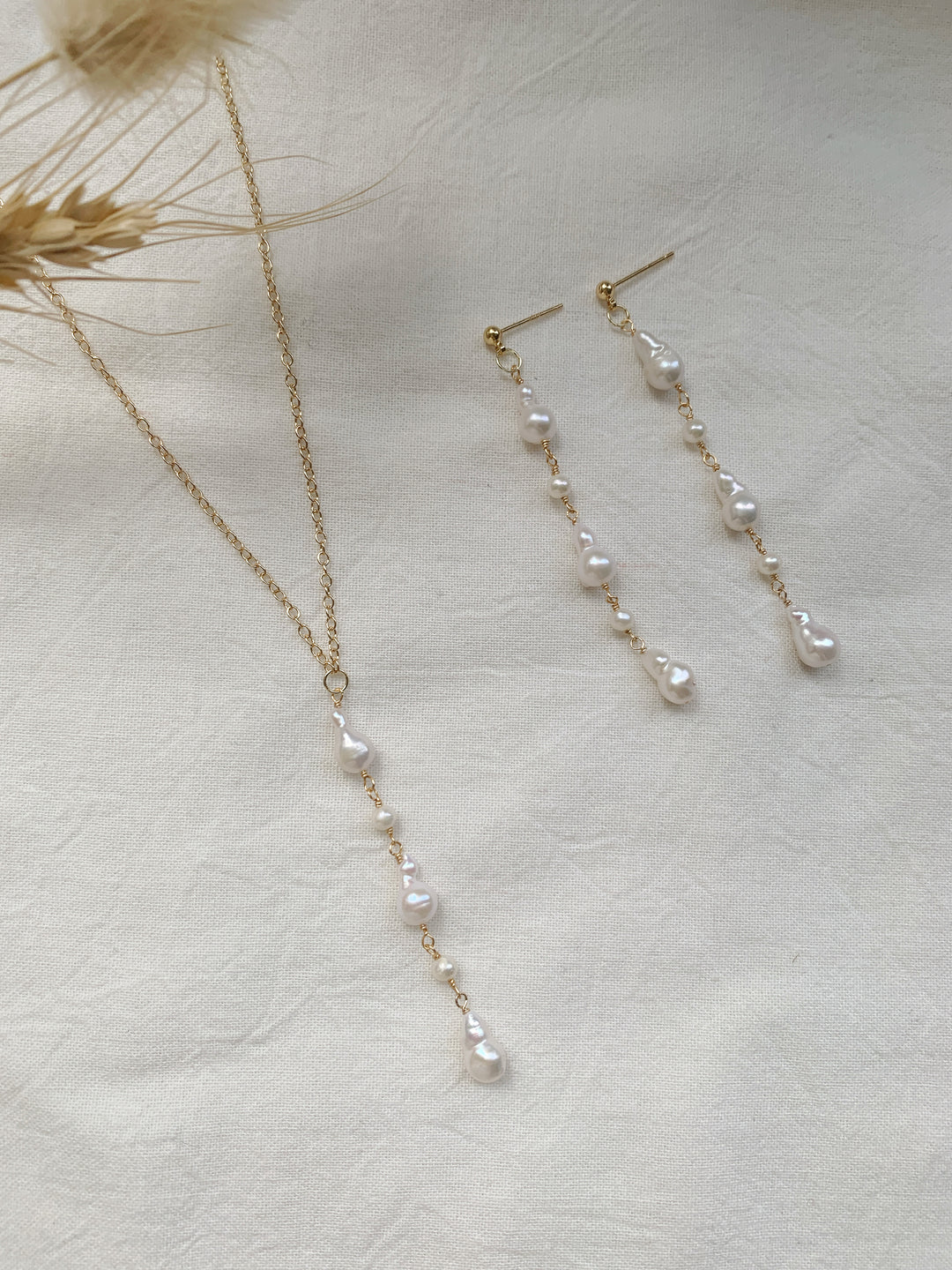 Solène Baroque Pearl Bridal Jewelry Set