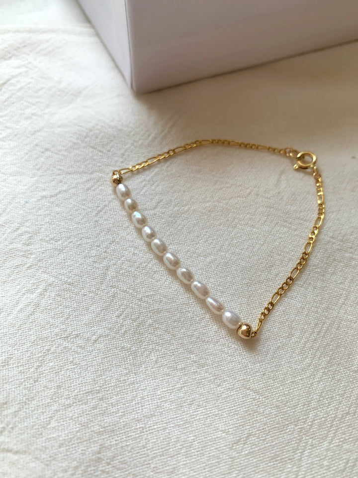 Genuine Tiny Rice Pearls Beaded Bracelet For Women