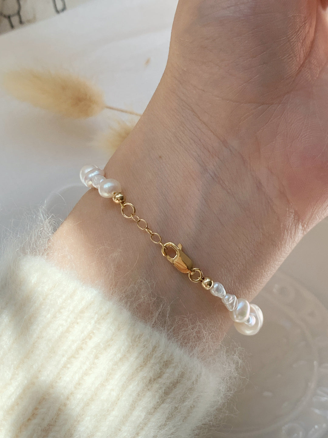 Irregular Baroque Pearl 14K Gold Filled Bracelet