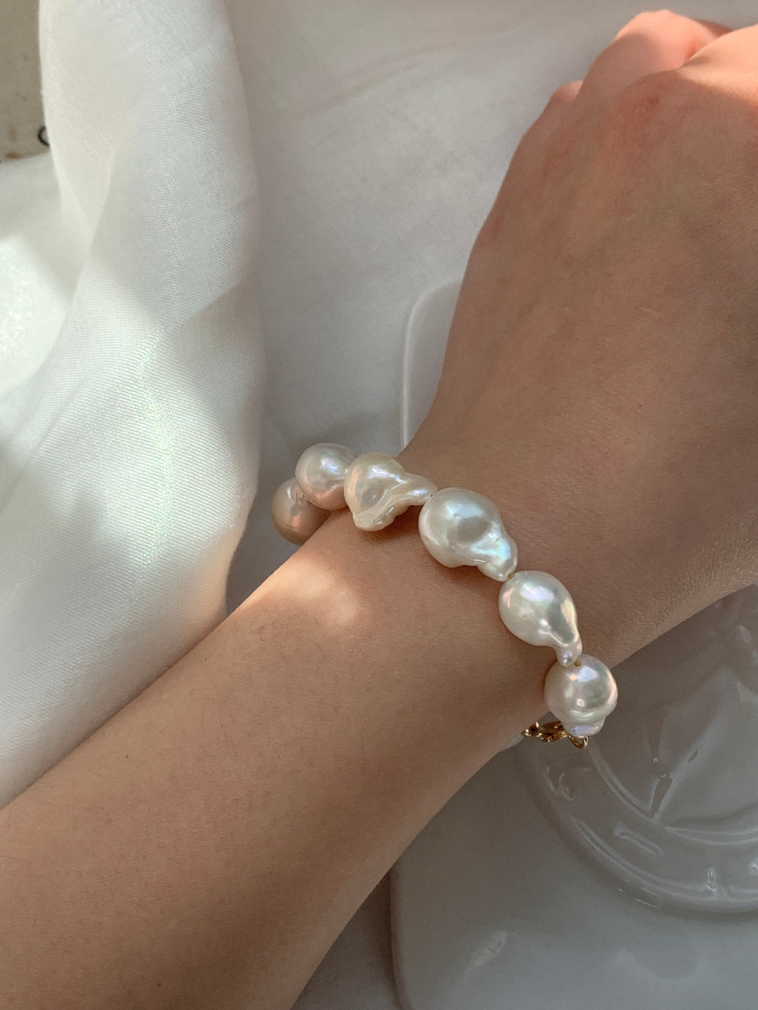 Genuine Large Baroque Pearls Bracelet