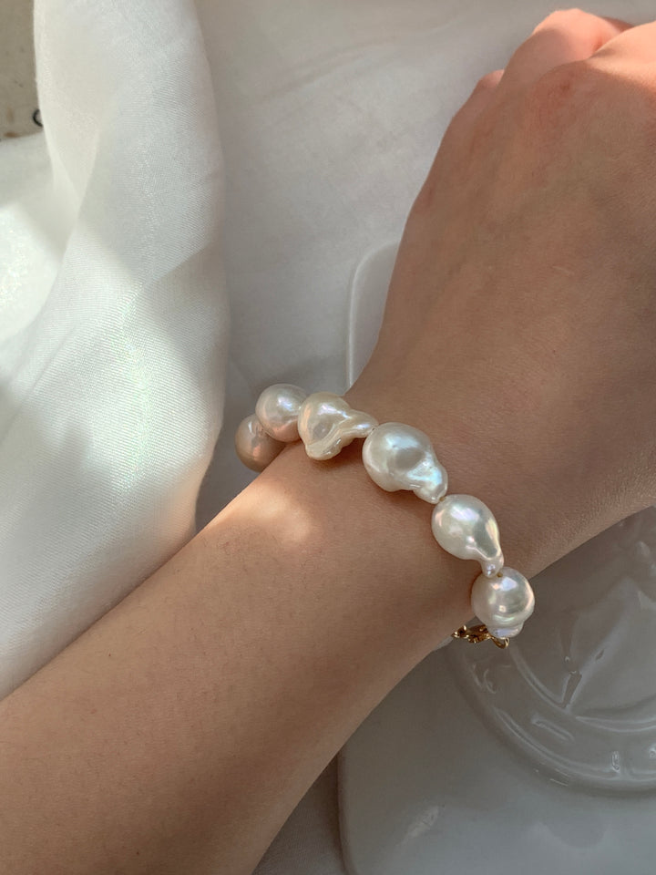 Genuine Large Baroque Pearls Bracelet