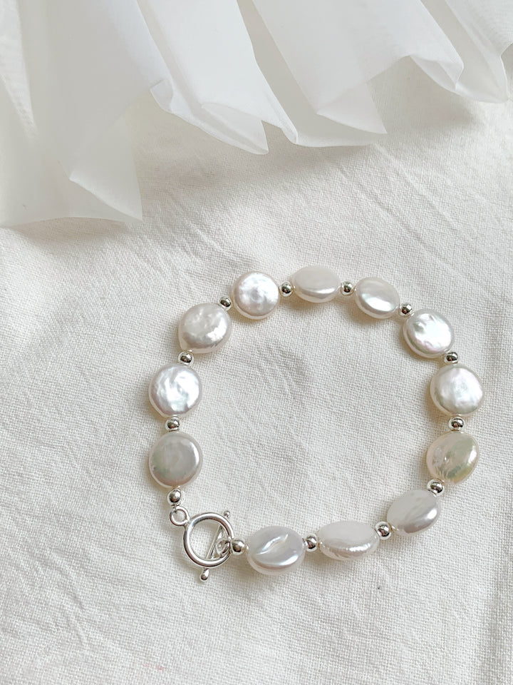 Genuine Coin Baroque Pearls Beaded Bracelet
