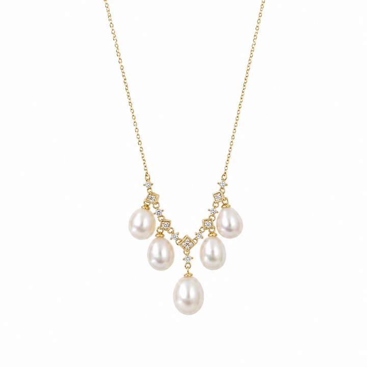 18K Gold Vermeil Freshwater Pearl Necklace for Women