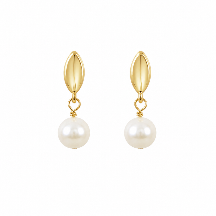 Minimalist Freshwater Pearl Bridesmaids Drop Earrings