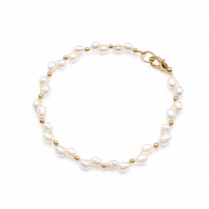 Dainty Rice Pearl Braided Bracelets