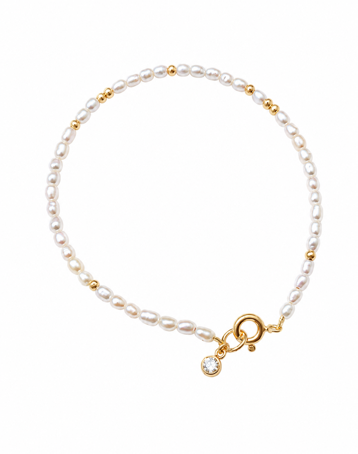 Genuine Tiny Rice Pearls Beaded Bracelet