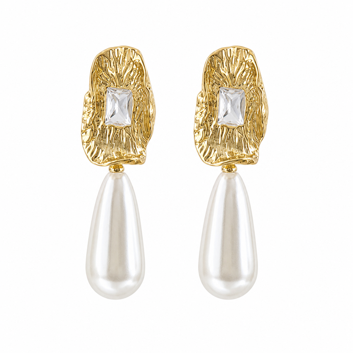 Vintage Style Zircon Pearls Drop Earrings