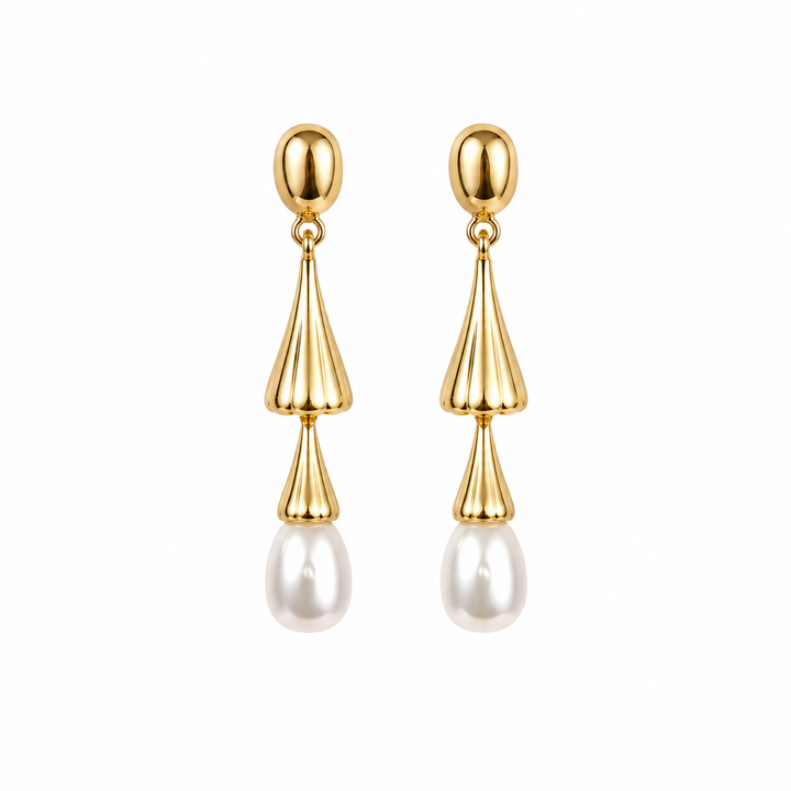 Vintage Teardrop Pearl Bridal Drop Earrings
