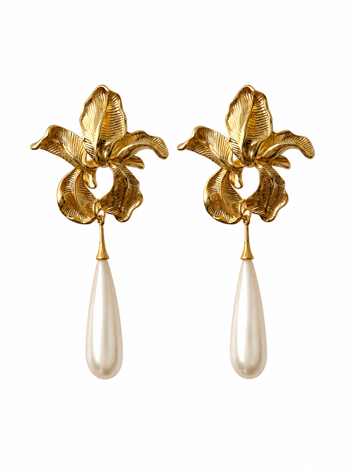 Vintage Dramatic Floral Long Earrings