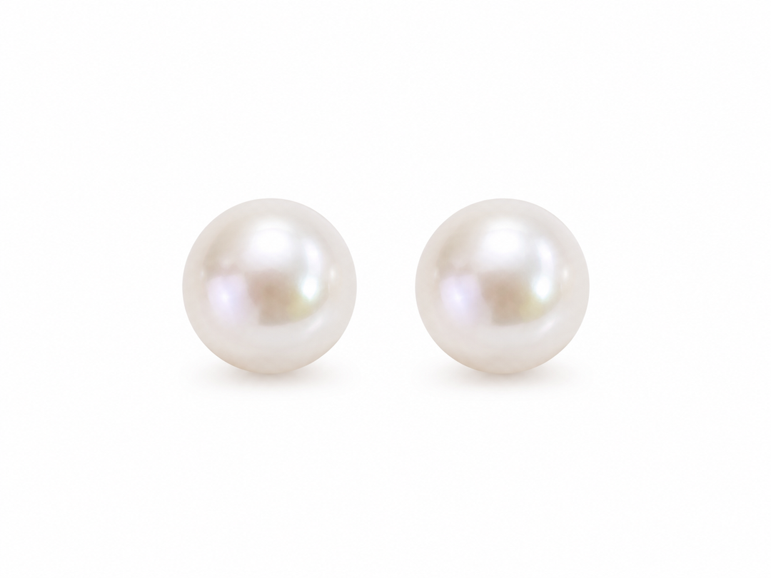Classic 9-10mm Genuine Pearl Bridesmaids Stud Earrings