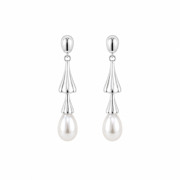 Vintage Teardrop Pearl Bridal Drop Earrings