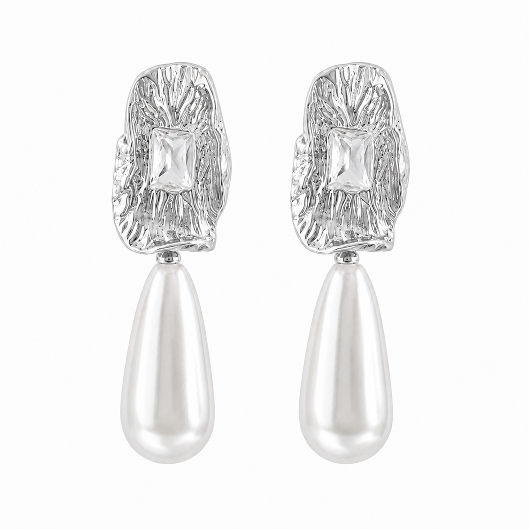 Vintage Style Zircon Pearls Drop Earrings