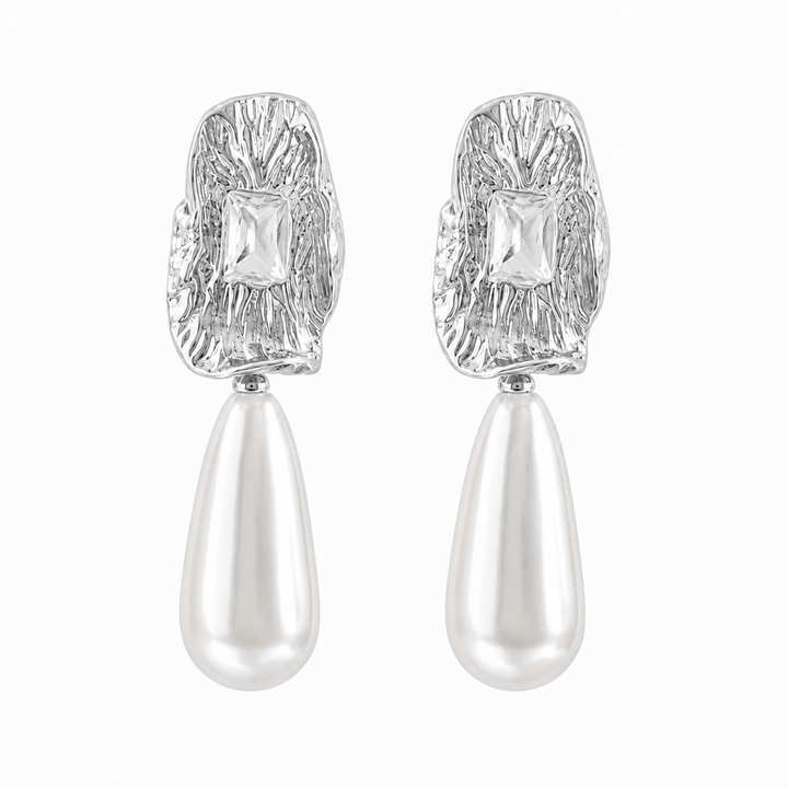 Vintage Style Zircon Pearls Drop Earrings